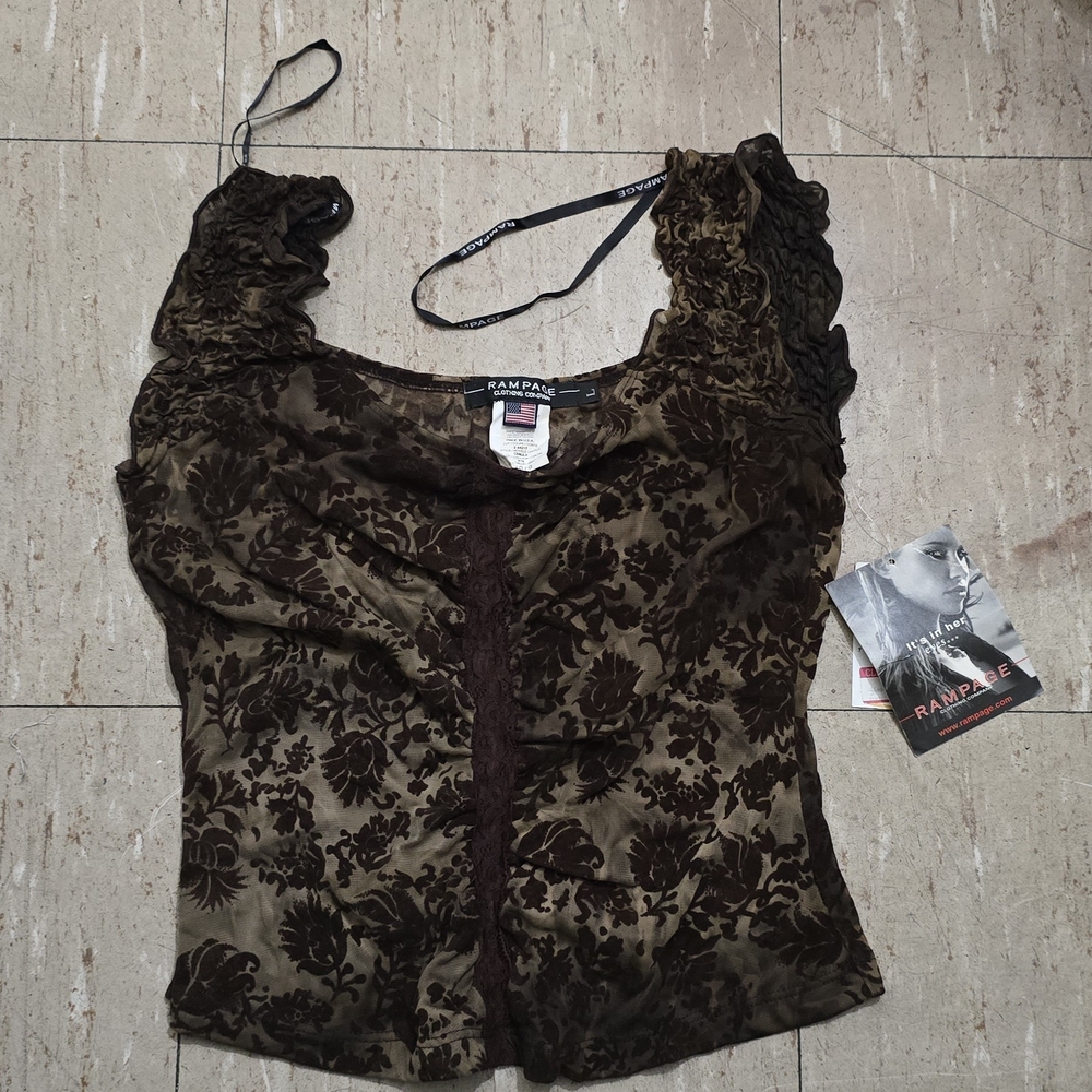 Rampage Black and Tan Bustier Camisole
